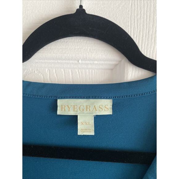 Ryegrass Women's‎ Blue Faux Cross Blouse XXL Career Closet Staple - Picture 4 of 6